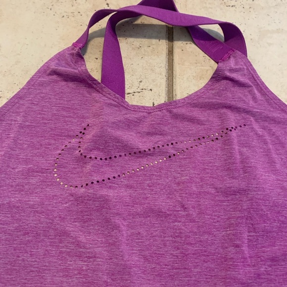 Nike Perforated Swoosh Flowy Workout Tank Top - Purple, Size S - Picture 2 of 5